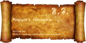 Magyari Havaska névjegykártya